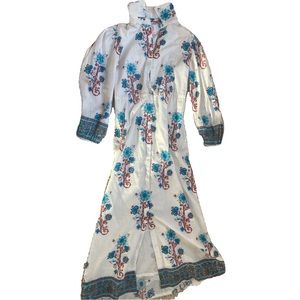 VICTORIA DUNN patterned button down maxi dress